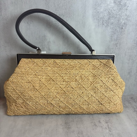 chanel老香 藤編 手提包