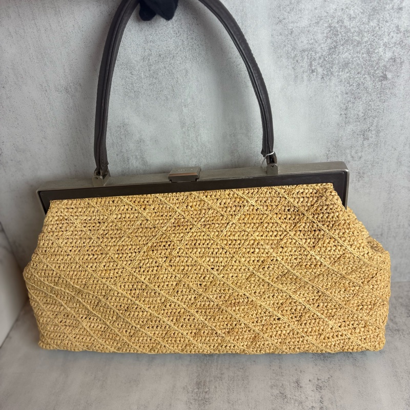 chanel老香 藤編 手提包-1