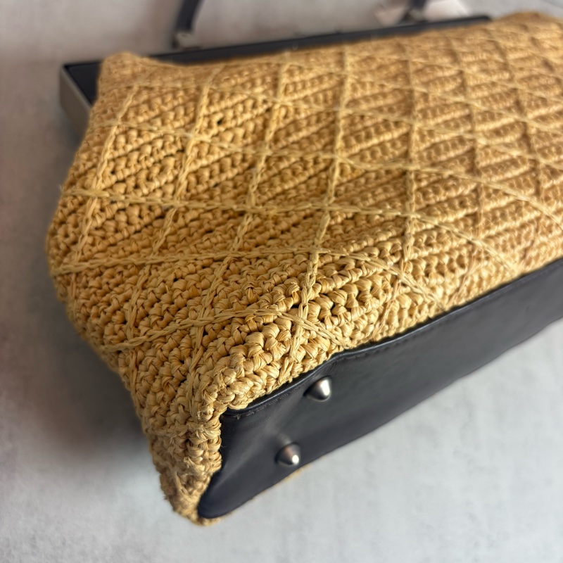 chanel老香 藤編 手提包-19