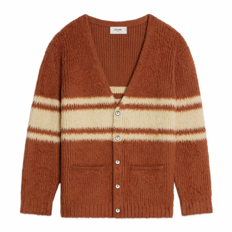 Celine 男士 條紋拉絨開衫M碼-3