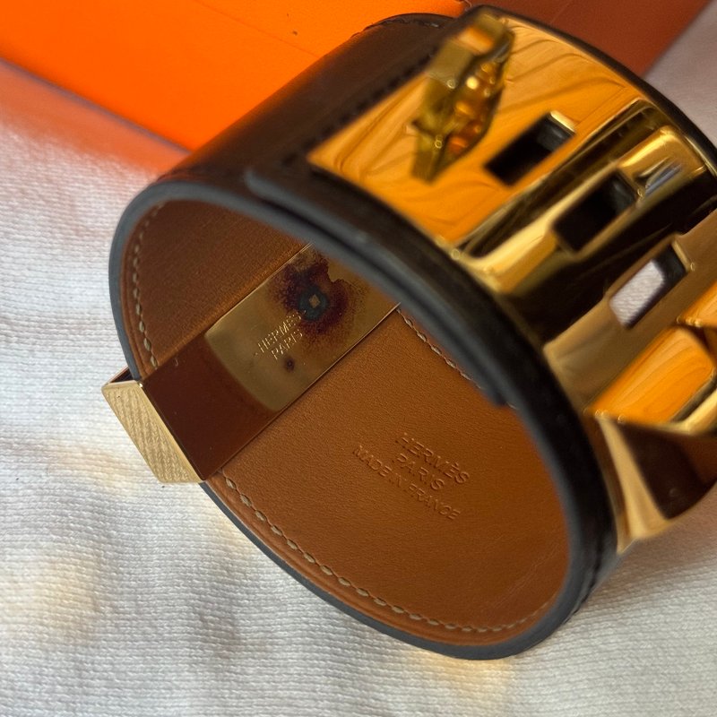 HERMES CDC 寬版卯丁手環（黑/金）-3