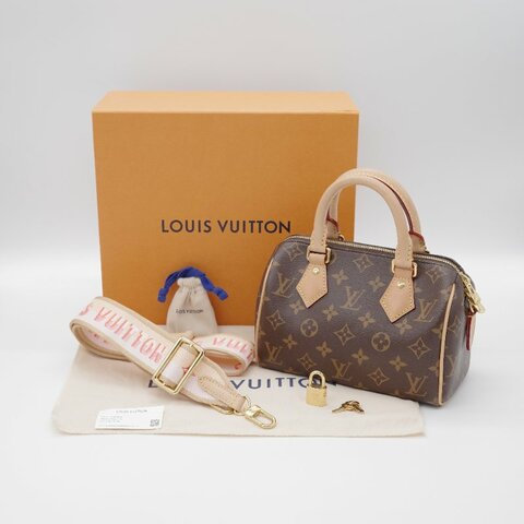 （狀況不錯🌟配件齊全）Louis Vuitton 路易威登 Speedy 20 緹花背帶 經典老花 棕色 塗層帆布 肩背包 手提包｜專櫃 92,000