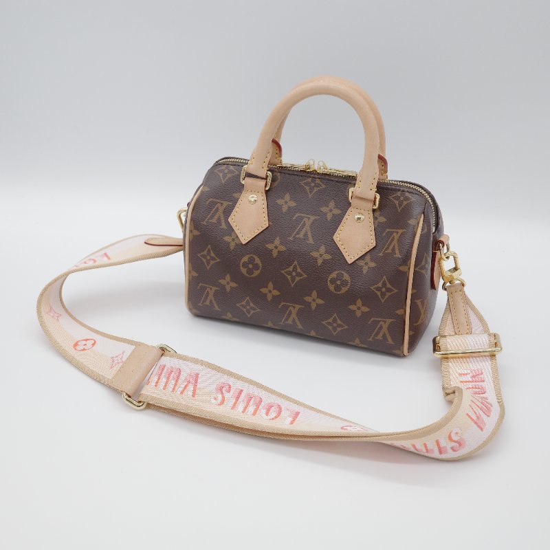 （狀況不錯🌟配件齊全）Louis Vuitton 路易威登 Speedy 20 緹花背帶 經典老花 棕色 塗層帆布 肩背包 手提包｜專櫃 92,000-1