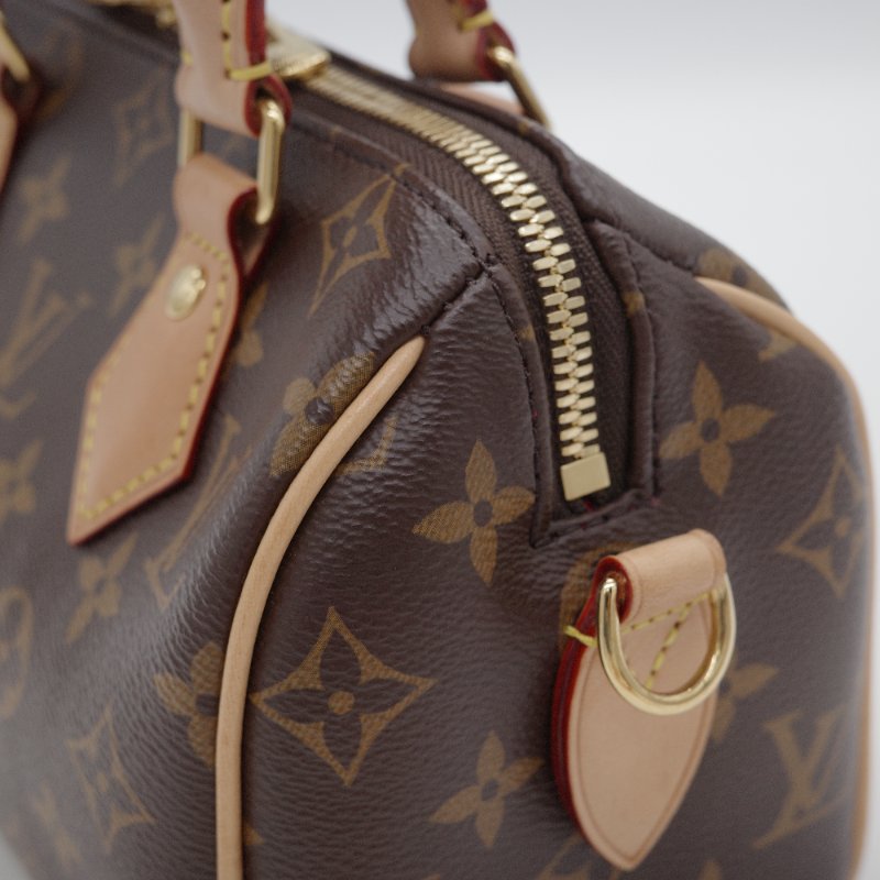 （狀況不錯🌟配件齊全）Louis Vuitton 路易威登 Speedy 20 緹花背帶 經典老花 棕色 塗層帆布 肩背包 手提包｜專櫃 92,000-16