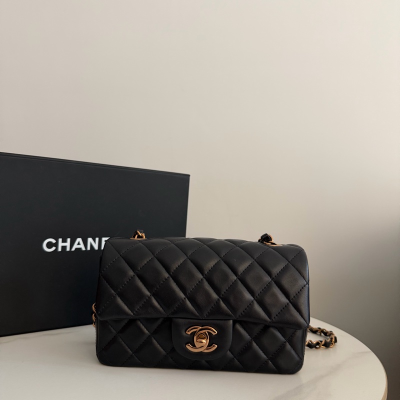 Chanel cf20 cf mini 黑金-9