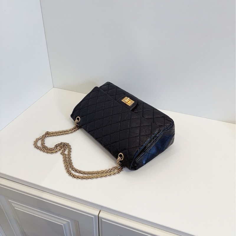 Chanel 經典黑金雙蓋2.55 鏈條包-7