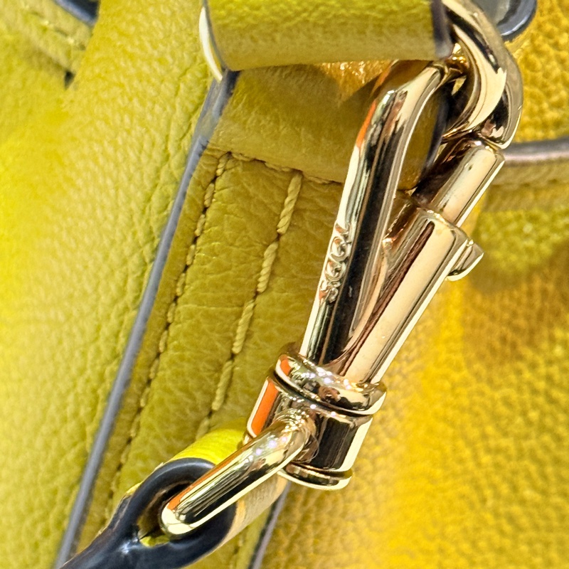 櫃上快三折🫨甜售💛皮質真的好TOD’S全牛皮 招財黃 斜背包 小水桶-18