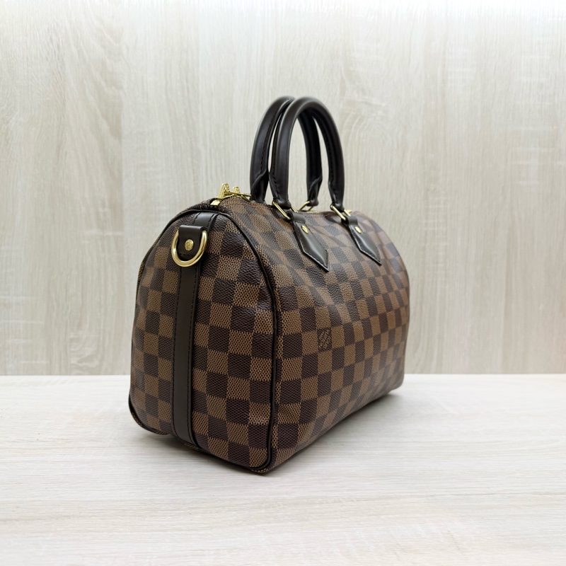 LV棋盤格SPEEDY25背帶款波士頓包N40575-6