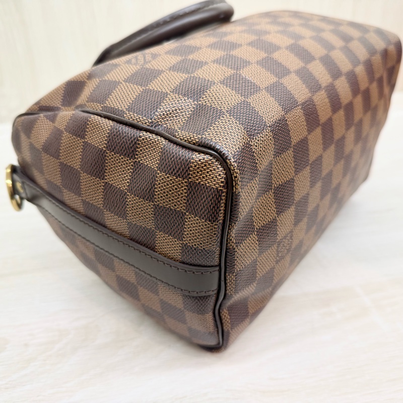 LV棋盤格SPEEDY25背帶款波士頓包N40575-10