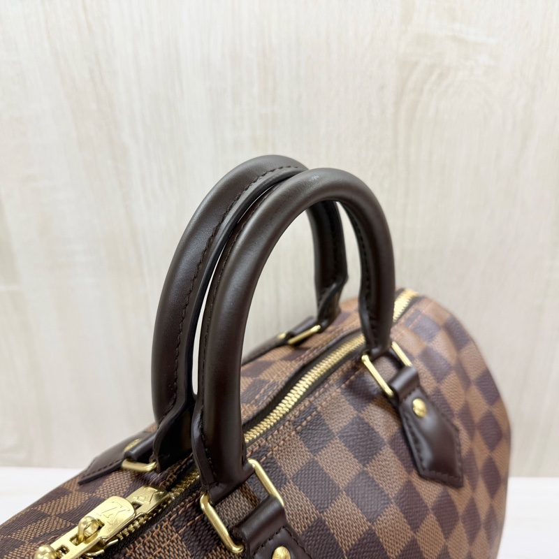 LV棋盤格SPEEDY25背帶款波士頓包N40575-15