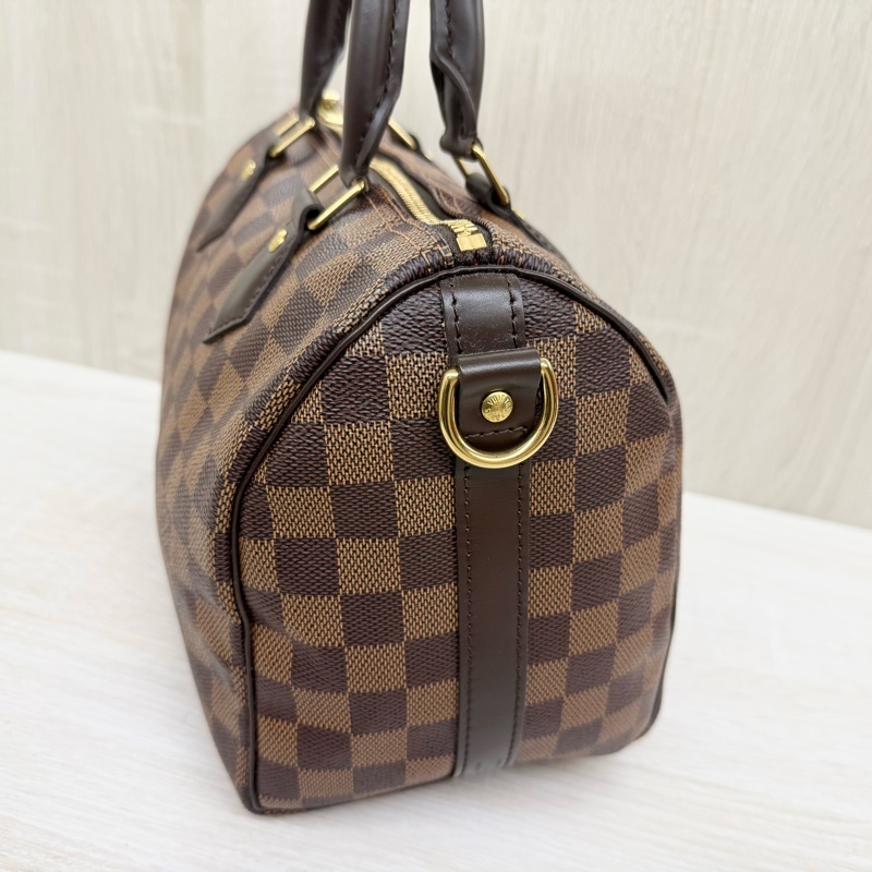 LV棋盤格SPEEDY25背帶款波士頓包N40575-16