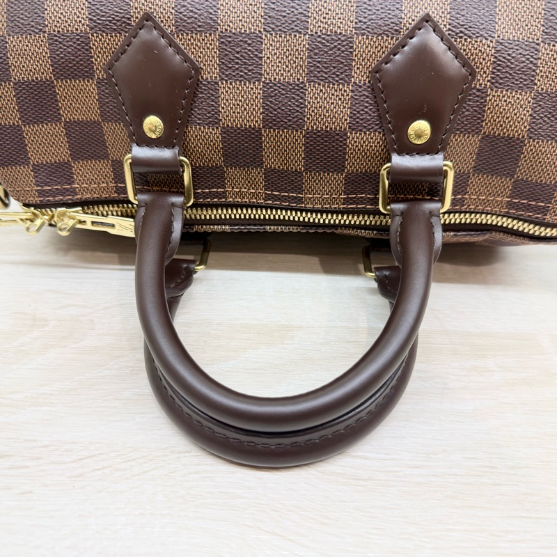 LV棋盤格SPEEDY25背帶款波士頓包N40575-18
