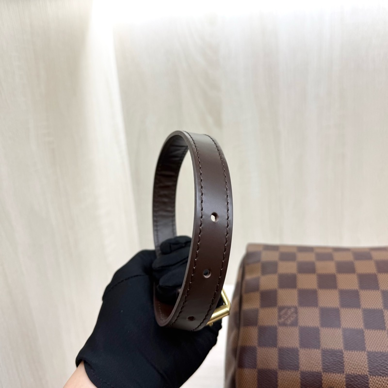 LV棋盤格SPEEDY25背帶款波士頓包N40575-23