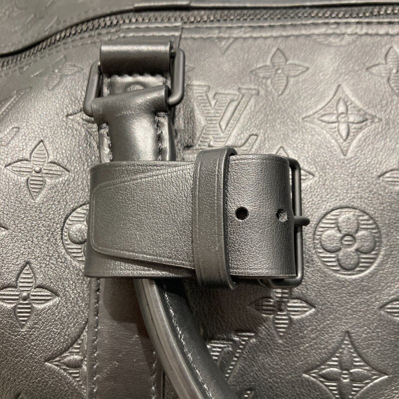LOUIS VUITTON 路易威登 M44810 KEEPALL BANDAEL 50 旅行袋 老花壓紋皮革 黑色-16
