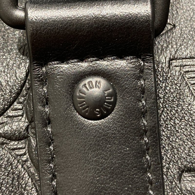 LOUIS VUITTON 路易威登 M44810 KEEPALL BANDAEL 50 旅行袋 老花壓紋皮革 黑色-18