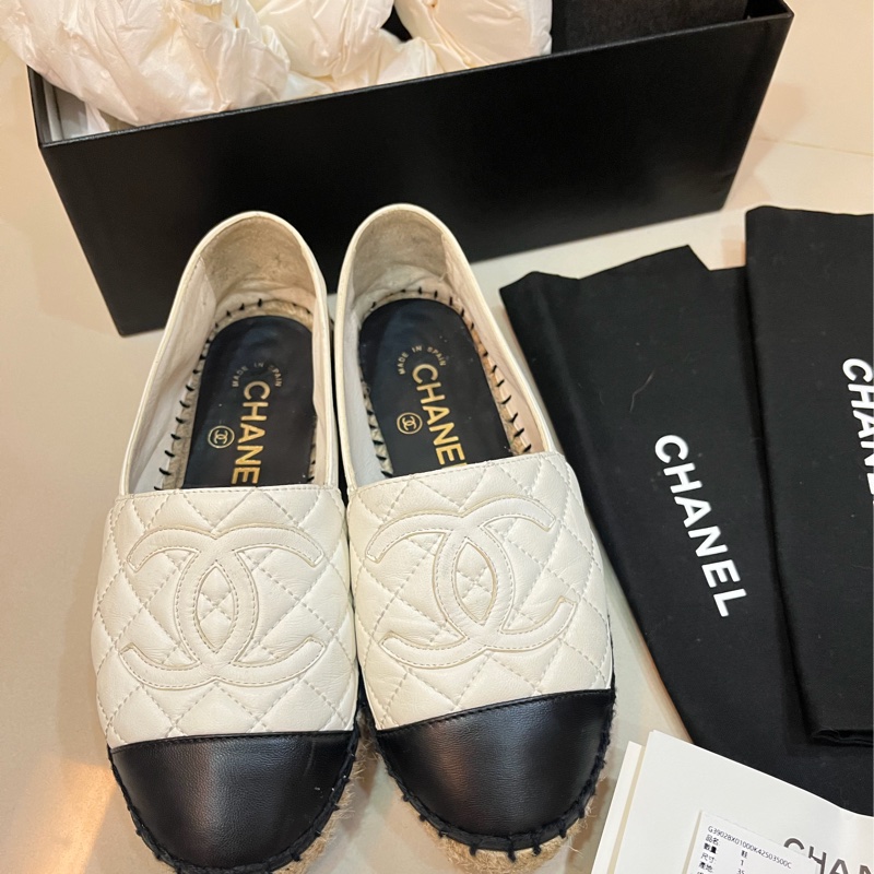 Chanel 經典菱格紋鉛筆鞋 漁夫鞋 小羊皮-9