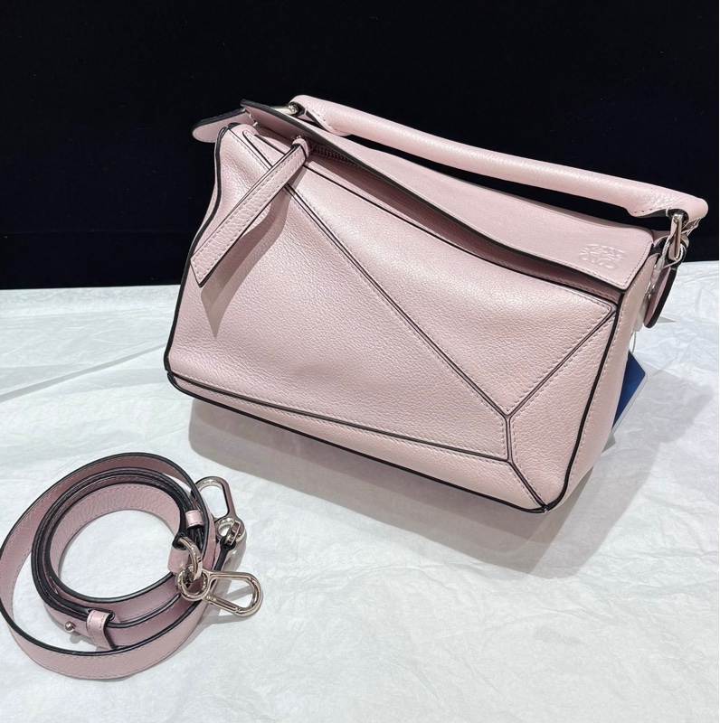 S級 98成新 Loewe 幾何粉色puzzle小號-0