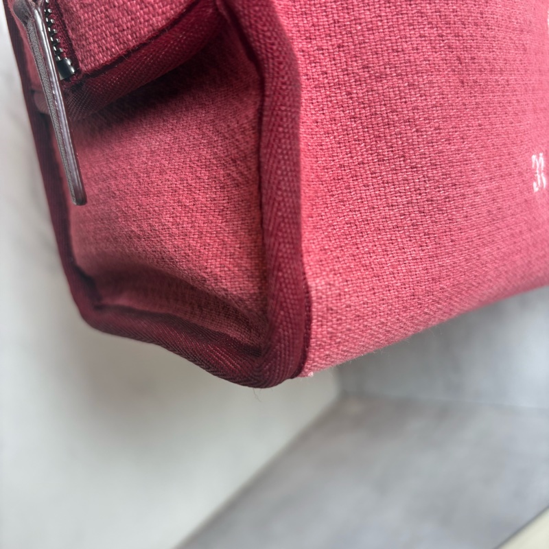 chanel 紅色帆布沙灘包 27x16x11CM-9