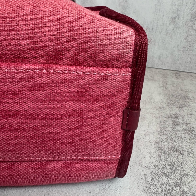 chanel 紅色帆布沙灘包 27x16x11CM-17