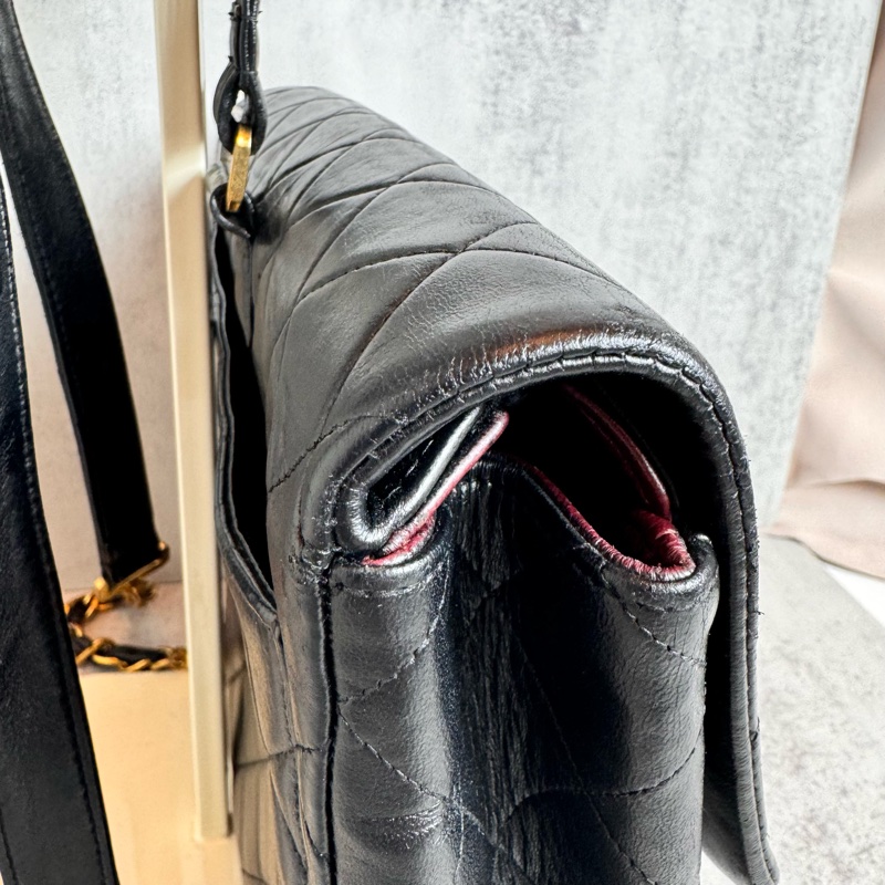 chanel黑色vintage 後背包 25x24x8CM-11