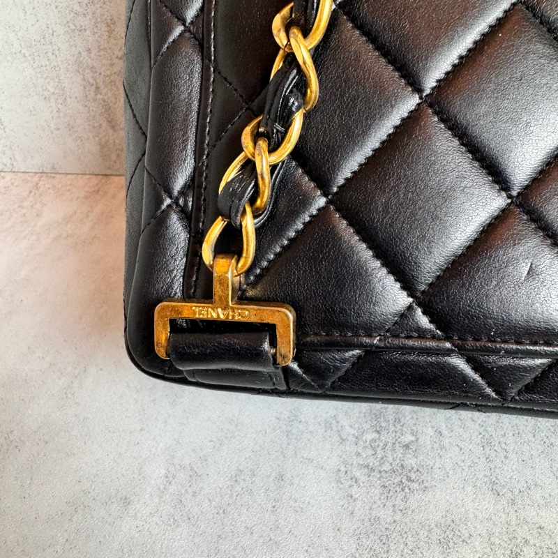 chanel黑色vintage 後背包 25x24x8CM-13
