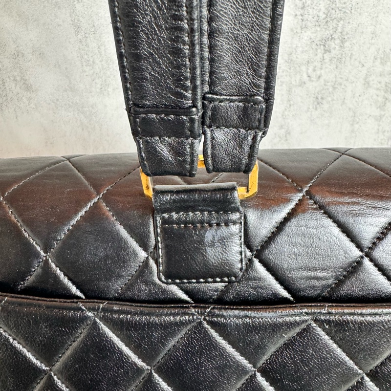 chanel黑色vintage 後背包 25x24x8CM-15