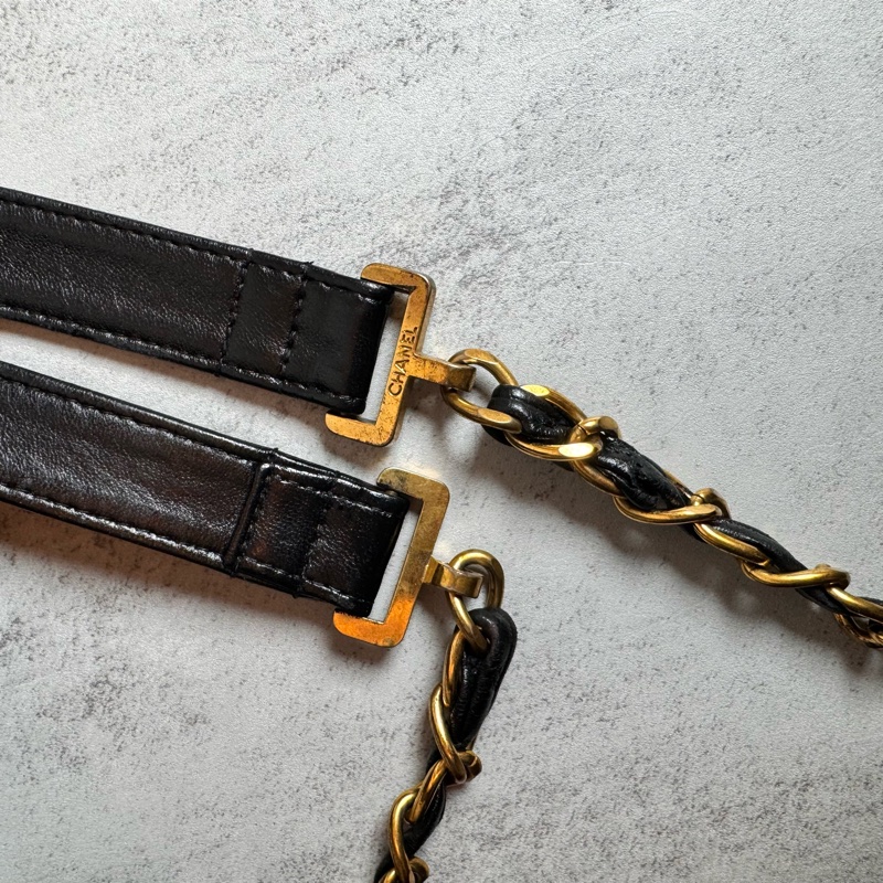 chanel黑色vintage 後背包 25x24x8CM-17