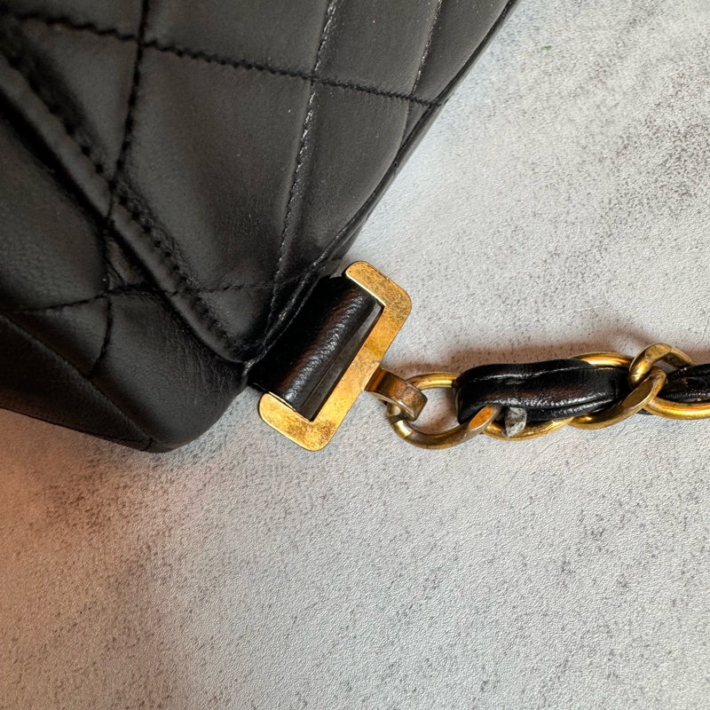 chanel黑色vintage 後背包 25x24x8CM-18