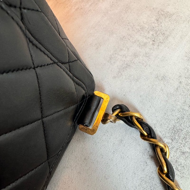 chanel黑色vintage 後背包 25x24x8CM-19