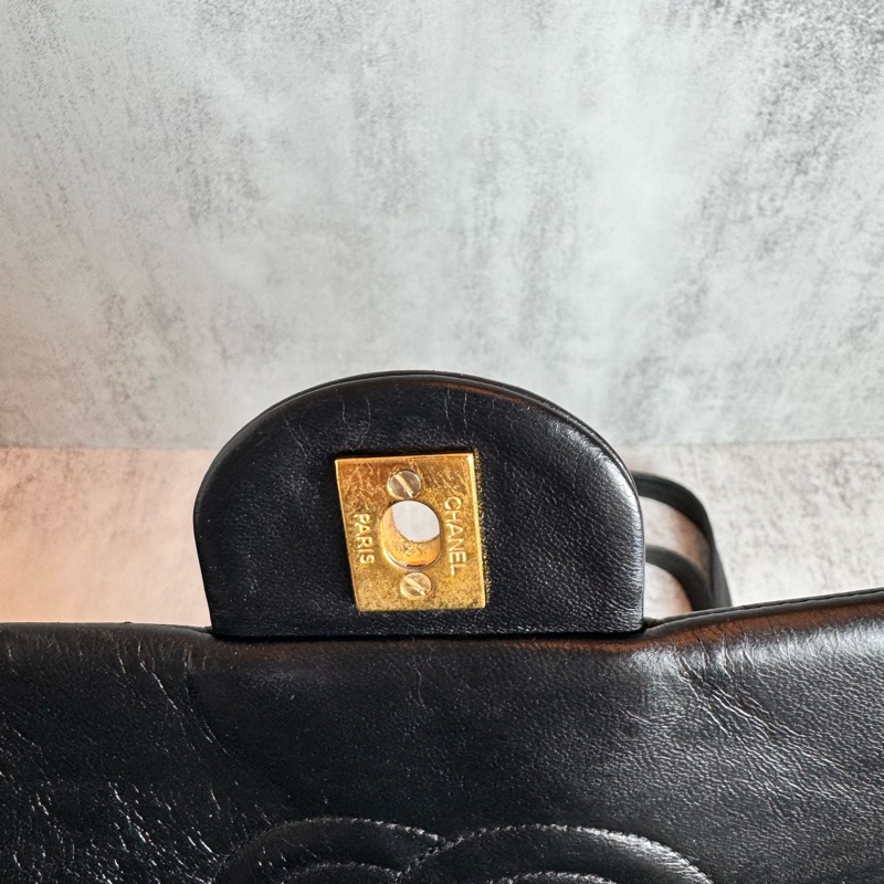 chanel黑色vintage 後背包 25x24x8CM-23