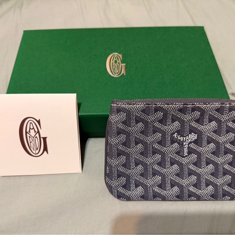 Goyard 全新未使用拉鍊零錢包（灰）