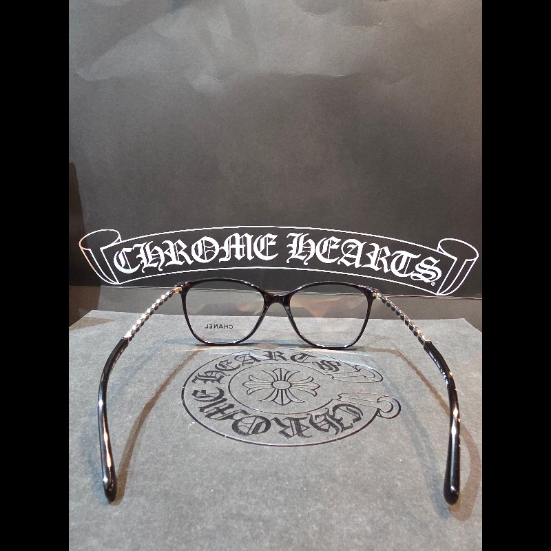 CHANEL 香奈兒 3408-Q C.622 金鍊鏡腳眼鏡｜趙露思同款｜精品黑框鏡框｜杰瑪眼鏡-3