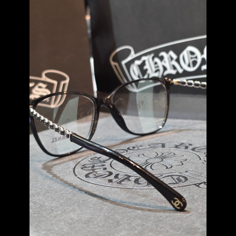 CHANEL 香奈兒 3408-Q C.622 金鍊鏡腳眼鏡｜趙露思同款｜精品黑框鏡框｜杰瑪眼鏡-6