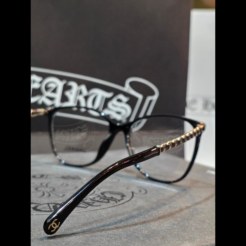CHANEL 香奈兒 3408-Q C.622 金鍊鏡腳眼鏡｜趙露思同款｜精品黑框鏡框｜杰瑪眼鏡-7