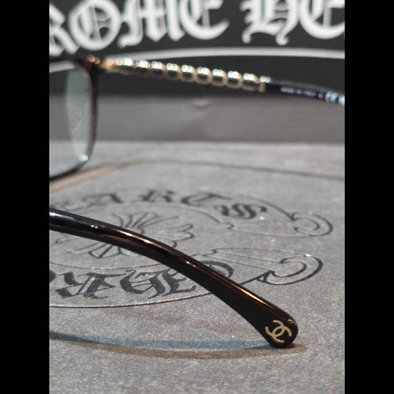 CHANEL 香奈兒 3408-Q C.622 金鍊鏡腳眼鏡｜趙露思同款｜精品黑框鏡框｜杰瑪眼鏡-11