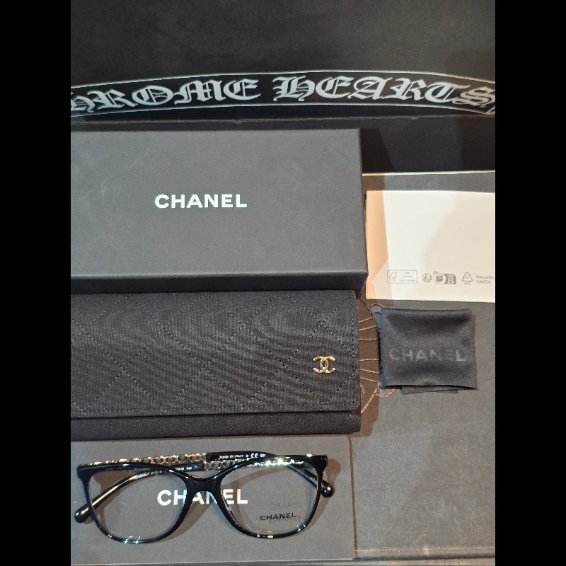 CHANEL 香奈兒 3408-Q C.622 金鍊鏡腳眼鏡｜趙露思同款｜精品黑框鏡框｜杰瑪眼鏡-15
