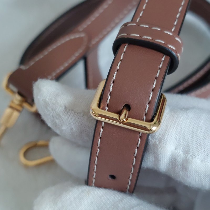 BURBERRY 巴寶莉 🎀實拍 🎀字母帆布拼皮革手提/斜背兩用包(米白x木棕色)Mini~近新閒置品-58