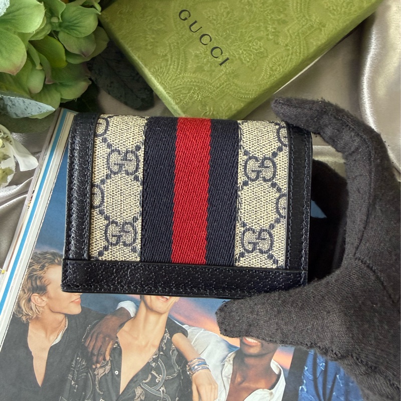 GG Supreme Ophidia卡片小短夾(藍紅)-3