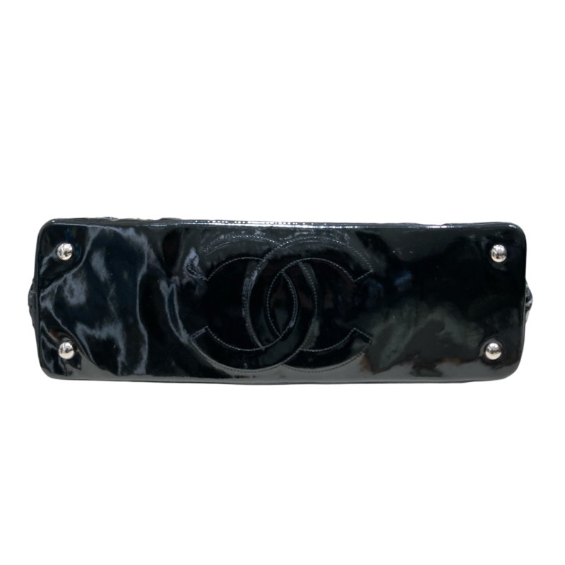 CHANEL 香奈兒 網狀肩背兩用包 漆皮-4