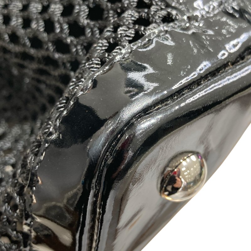 CHANEL 香奈兒 網狀肩背兩用包 漆皮-9