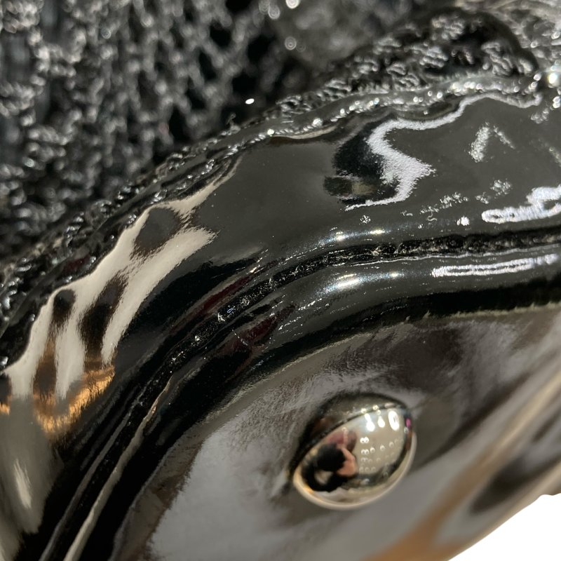 CHANEL 香奈兒 網狀肩背兩用包 漆皮-10