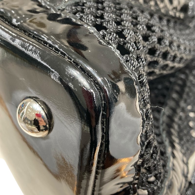 CHANEL 香奈兒 網狀肩背兩用包 漆皮-11