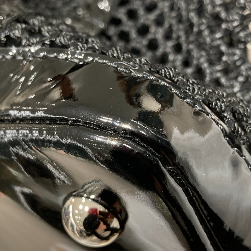 CHANEL 香奈兒 網狀肩背兩用包 漆皮-12