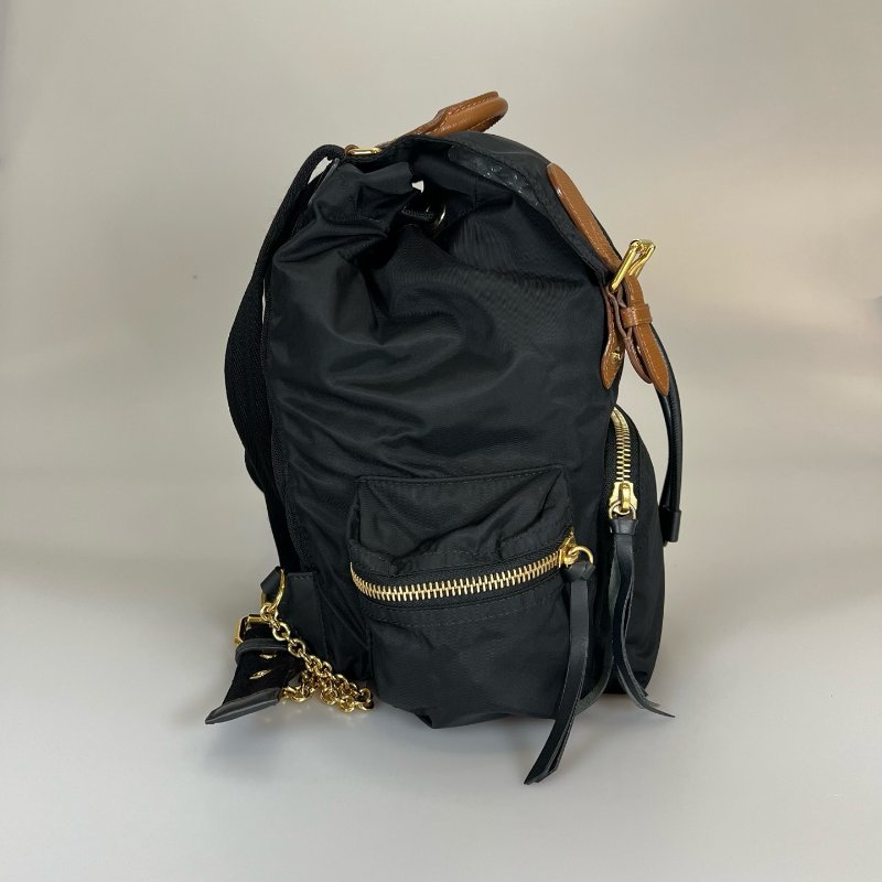 BURBERRY 黑色帆布後背包-3