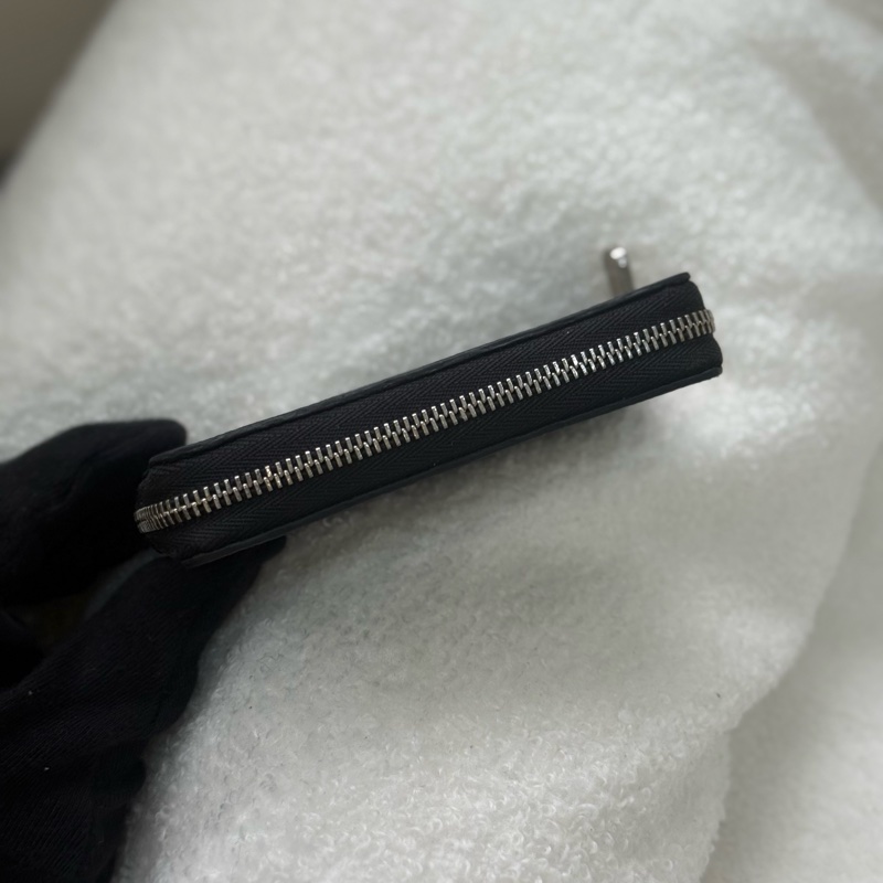 Lv黑棋盤格拉鏈零錢包卡包-3