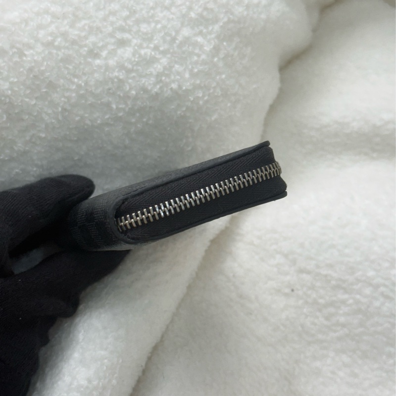 Lv黑棋盤格拉鏈零錢包卡包-4