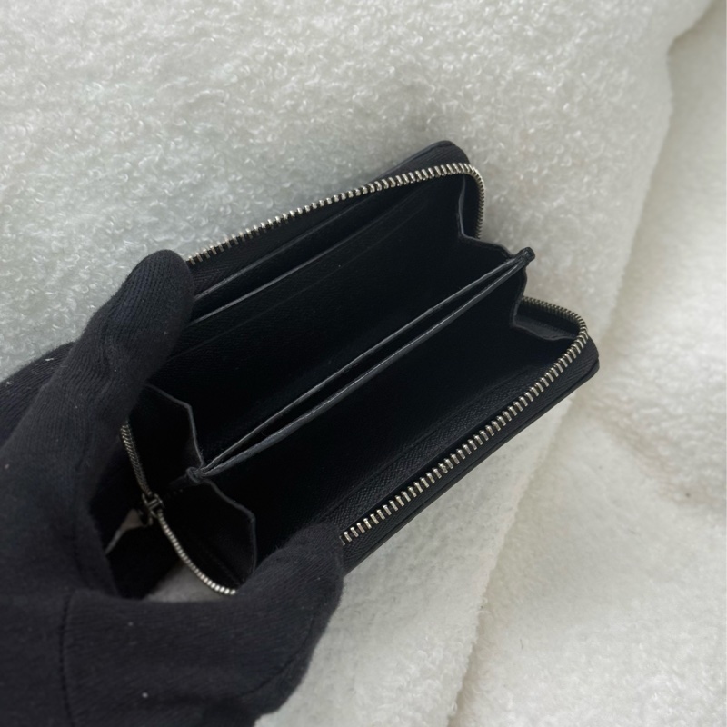 Lv黑棋盤格拉鏈零錢包卡包-6