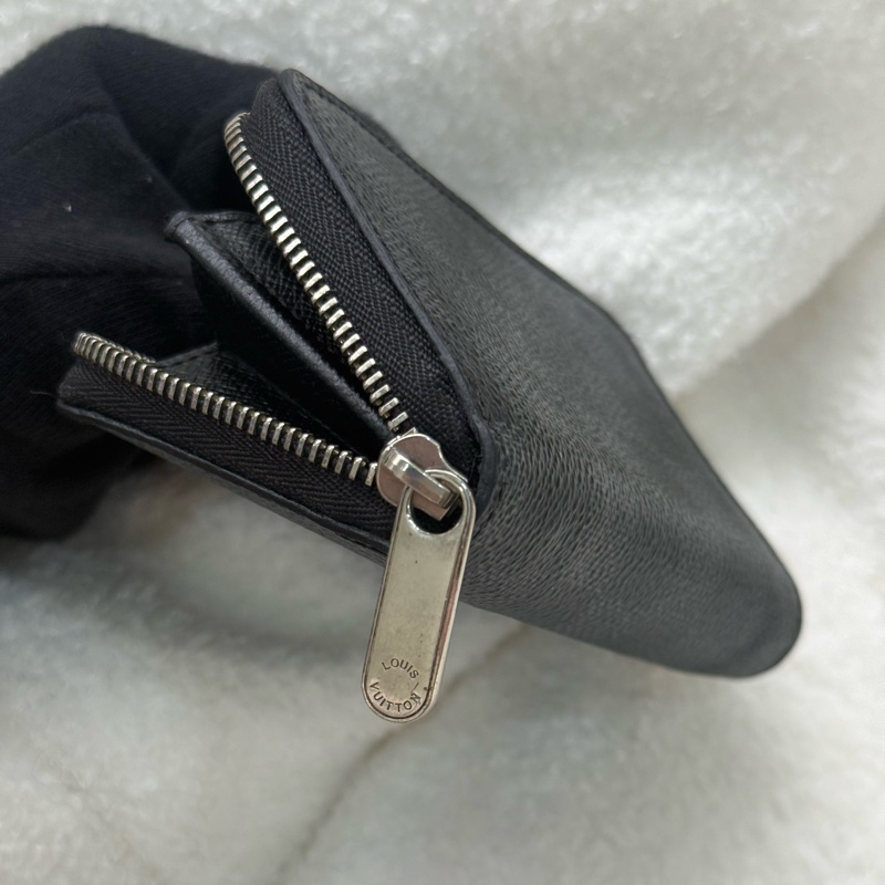 Lv黑棋盤格拉鏈零錢包卡包-7
