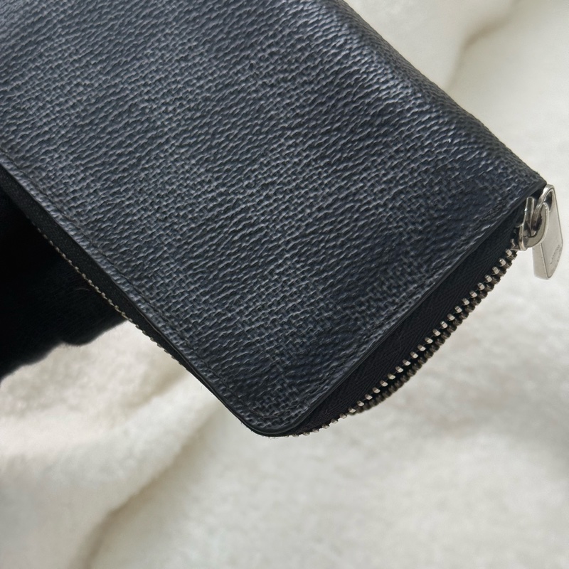 Lv黑棋盤格拉鏈零錢包卡包-8