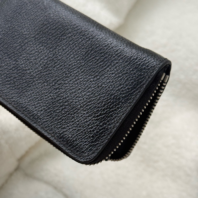 Lv黑棋盤格拉鏈零錢包卡包-12